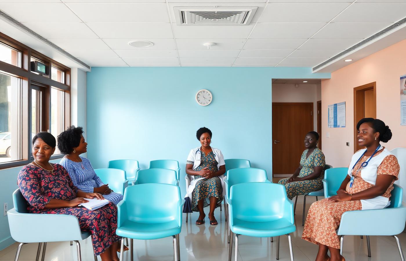 Interior of a modern African maternity clinic